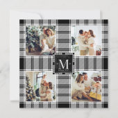 Moderne Weihnachtskarte 4 - Schwarz-weiße Collage (Vorderseite)