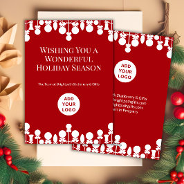 Moderne Weihnachtskarte | Benutzerdefiniertes Logo Feiertagskarte