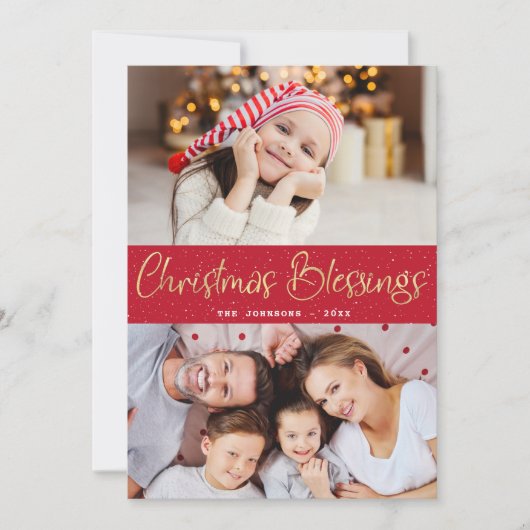 moderne Weihnachtskarte Dankeskarte (Vorderseite)