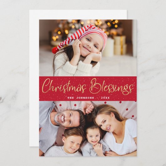 moderne Weihnachtskarte Dankeskarte (Vorne/Hinten)