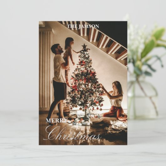 Moderne Weihnachtskarte Einladung (Stehend Vorderseite)