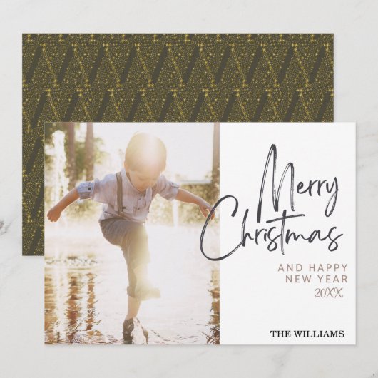 Moderne Weihnachtskarte Feiertagskarte (Vorne/Hinten)