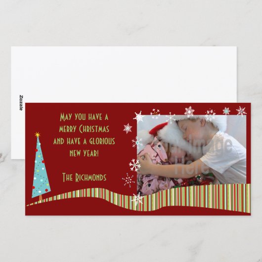 Moderne Weihnachtskarte Feiertagskarte (Vorne/Hinten)