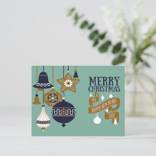 Moderne Weihnachtskarte Feiertagspostkarte (Stehend Vorderseite)