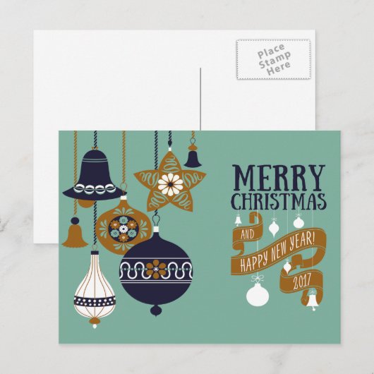 Moderne Weihnachtskarte Feiertagspostkarte (Vorne/Hinten)