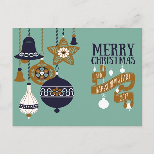 Moderne Weihnachtskarte Feiertagspostkarte (Vorderseite)