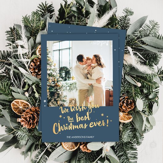 Moderne Weihnachtskarte Folien Feiertagskarte