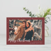 Moderne Weihnachtskarte Foto Feiertagskarte (Stehend Vorderseite)