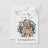 Moderne Weihnachtskarte Foto Mistletoe Mitteilungskarte (Vorderseite)