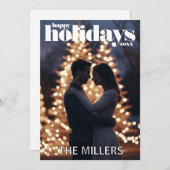 Moderne Weihnachtskarte für das Foto Einladung (Vorne/Hinten)