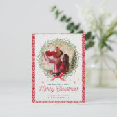 Moderne Weihnachtskarte für Fotos Feiertagskarte (Stehend Vorderseite)