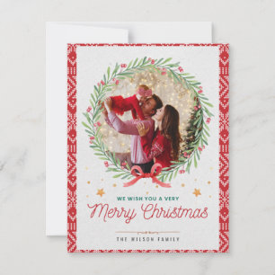 Moderne Weihnachtskarte für Fotos Feiertagskarte