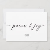 Moderne Weihnachtskarte für Frieden und Freude Dankeskarte (Vorderseite)