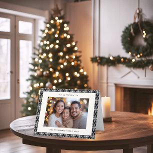 Moderne Weihnachtskarte für Nordic Black and White Feiertagskarte