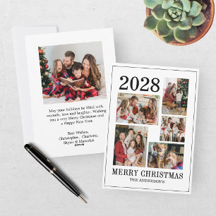 Moderne Weihnachtskarte mit 6-Foto-Collage Feiertagskarte