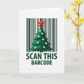 Moderne Weihnachtskarte mit Barcode Karte (Gelbe Blume)