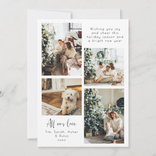 Moderne Weihnachtskarte mit Bogenfoto Einladung (Rückseite)