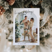 Moderne Weihnachtskarte mit Bogenfoto Einladung