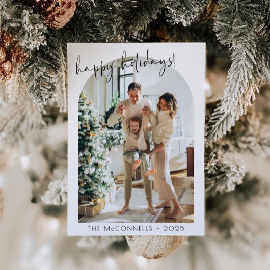 Moderne Weihnachtskarte mit Bogenfoto Einladung