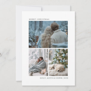 Moderne Weihnachtskarte mit Familienfotos und Coll Feiertagskarte