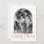 Moderne Weihnachtskarte mit Foto und Bogenform Einladung (Vorderseite)