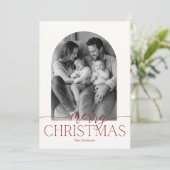 Moderne Weihnachtskarte mit Foto und Bogenform Einladung (Stehend Vorderseite)