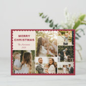 Moderne Weihnachtskarte mit Fotocollage Einladung (Stehend Vorderseite)
