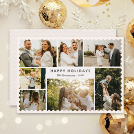 Moderne Weihnachtskarte mit Fotocollage Einladung