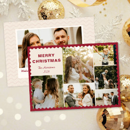 Moderne Weihnachtskarte mit Fotocollage Einladung