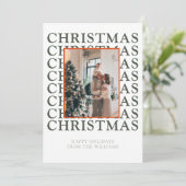 Moderne Weihnachtskarte mit Fotovorlage Feiertagskarte (Stehend Vorderseite)