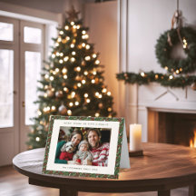 Moderne Weihnachtskarte mit geklapptem Holly Leaf