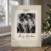Moderne Weihnachtskarte mit Salbeigrün gestreift u Einladung