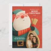 Moderne Weihnachtskarte mit Santa Einladung (Vorderseite)