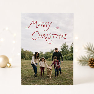 Moderne Weihnachtskarte mit voller Foto-Typografie Einladung