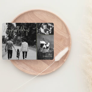 Moderne Weihnachtskarte   Olive Trendy Collage Feiertagskarte