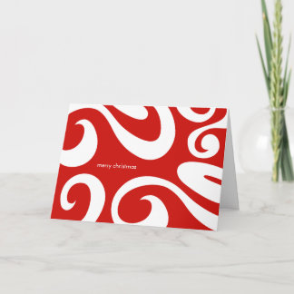 Moderne Weihnachtskarte - rot und weiß Feiertagskarte