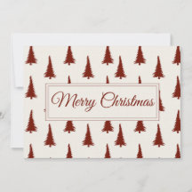 Moderne Weihnachtskarte  Rote Kiefern
