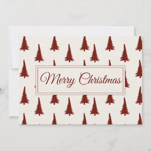 Moderne Weihnachtskarte Rote Kiefern Einladung (Vorderseite)