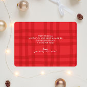 Moderne Weihnachtskarte | Rotes Kariertes DoppelFo Feiertagskarte