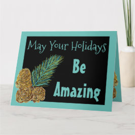 Moderne Weihnachtskarte Schwarz und Aquamarin Karte