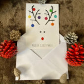 Moderne Weihnachtskarte Whimsical Rentier Feiertagskarte