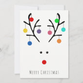 Moderne Weihnachtskarte Whimsical Rentier Feiertagskarte (Vorderseite)