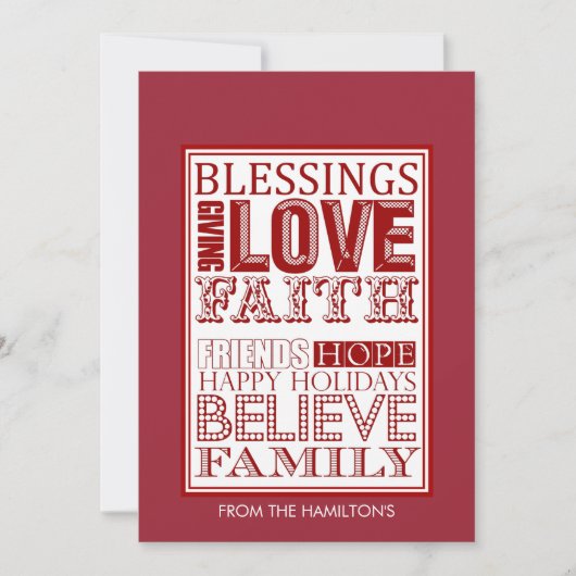 Moderne Weihnachtskarten Feiertagskarte (Vorderseite)