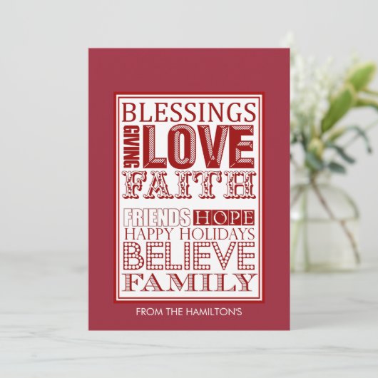 Moderne Weihnachtskarten Feiertagskarte (Stehend Vorderseite)