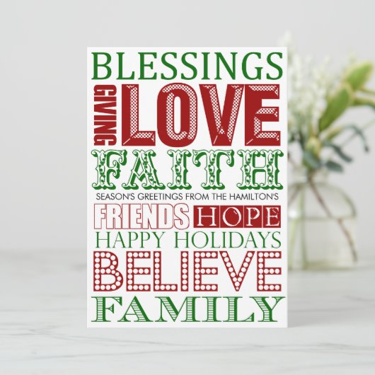 Moderne Weihnachtskarten Feiertagskarte (Stehend Vorderseite)