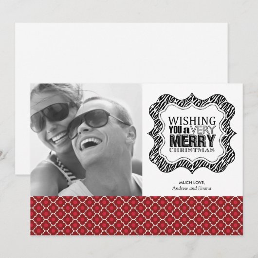 Moderne Weihnachtskarten Feiertagskarte (Vorne/Hinten)