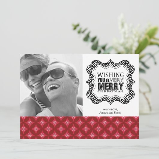 Moderne Weihnachtskarten Feiertagskarte (Stehend Vorderseite)