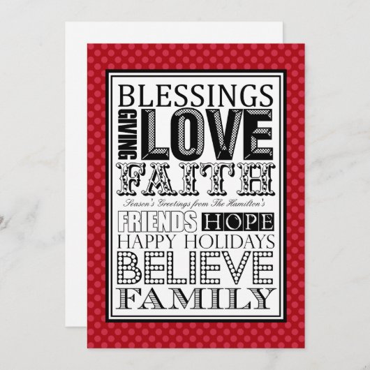 Moderne Weihnachtskarten Feiertagskarte (Vorne/Hinten)