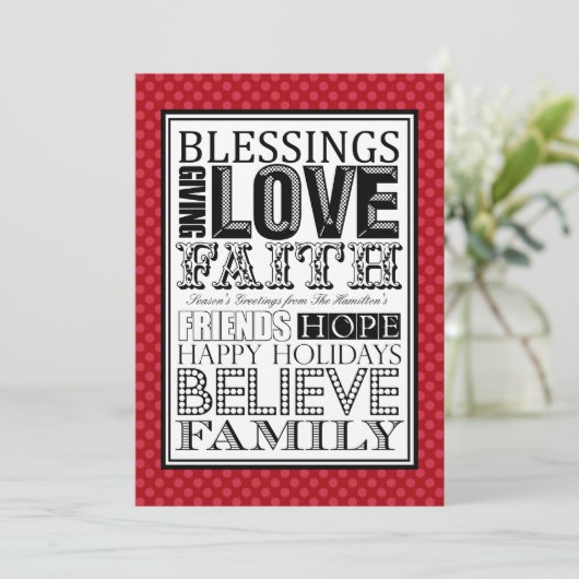 Moderne Weihnachtskarten Feiertagskarte (Stehend Vorderseite)