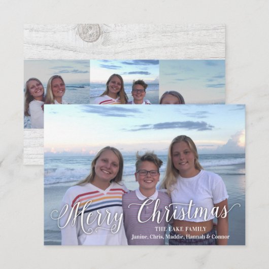 Moderne Weihnachtskarten für das Foto Ankündigung (Vorne/Hinten)